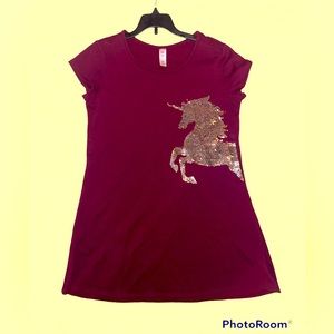 Girls glitter flip dress